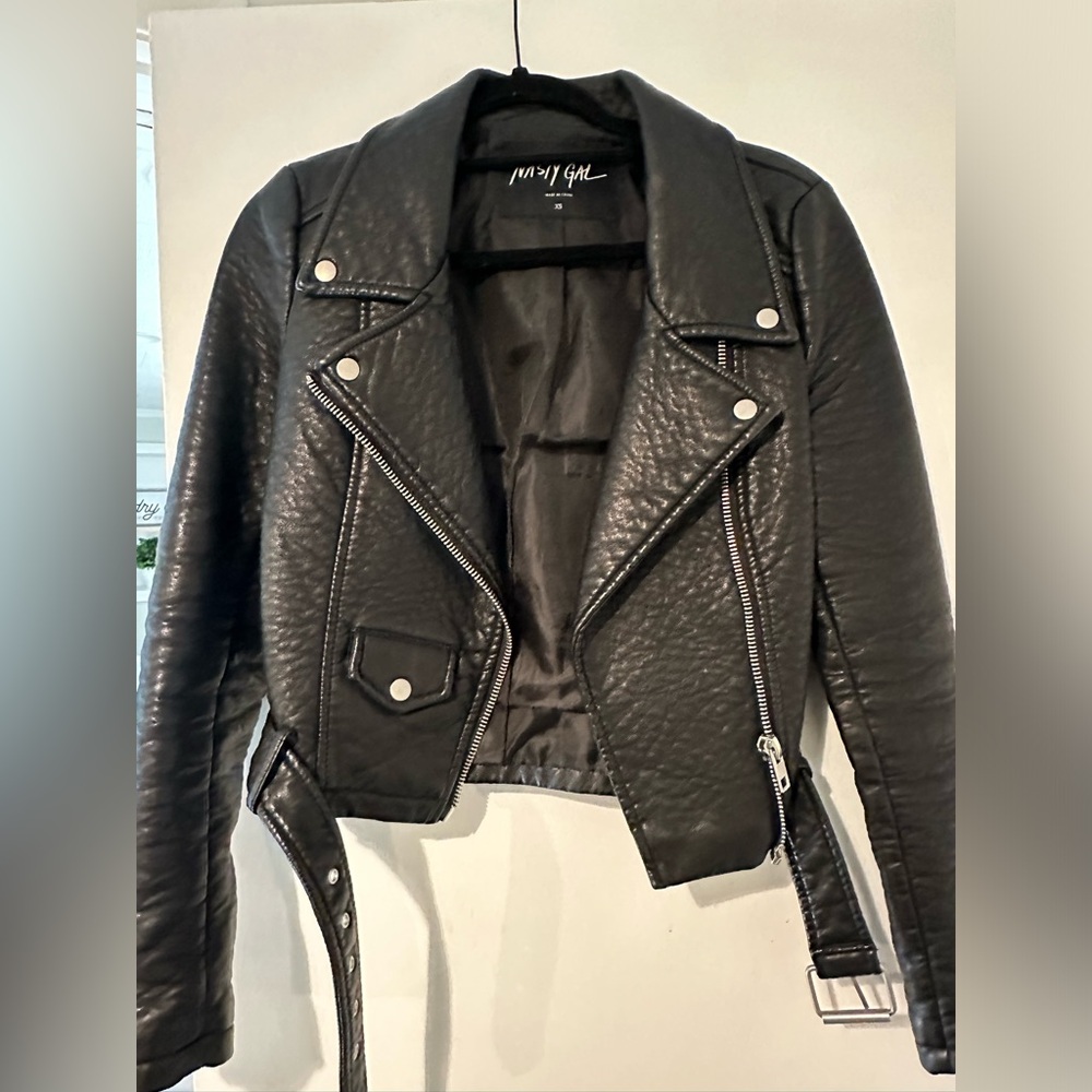 Nasty Gal Black leather jacket. Beautiful and stunning.